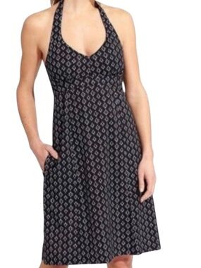 Athleta Pack Everywhere Halter Dress In Black & White Size 8